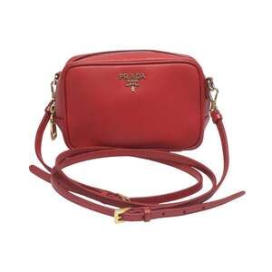 Prada Vitello Phoenix Leather Shoulder Bag, Camera Red, 1N1674
